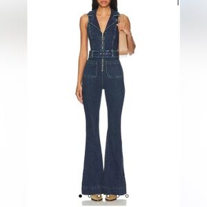 Show Me Your MuMu Navy Flare Jumpsuit